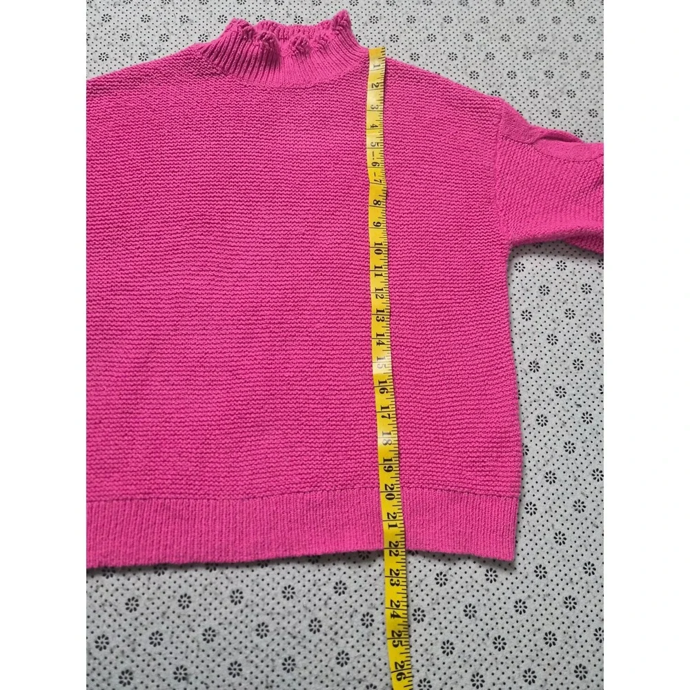 J.‎ Crew Mock Neck Cable Knit Sweater Bright Pink Women's Size M